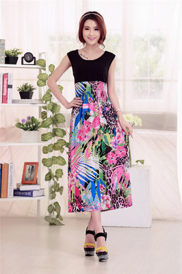 BCQ-1夏季爆款 高級(jí)冰絲面料波西米亞長(zhǎng)款連衣裙廠家直銷解析